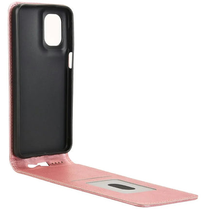 For Motorola Moto G55 5G Case with Card Slot Magnetic Vertical Flip Leather Phone Cover