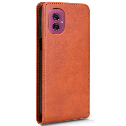 For Motorola Moto G55 5G Case with Card Slot Magnetic Vertical Flip Leather Phone Cover