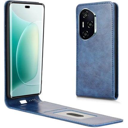For Honor 300 Pro Case with Card Slot Magnetic Vertical Flip Leather Phone Cover - Dark Blue