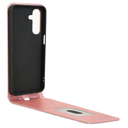 For Samsung Galaxy A25 5G (Global) (161.0 x 76.5 x 8.3mm) Case with Card Slot Magnetic Vertical Flip Leather Phone Cover