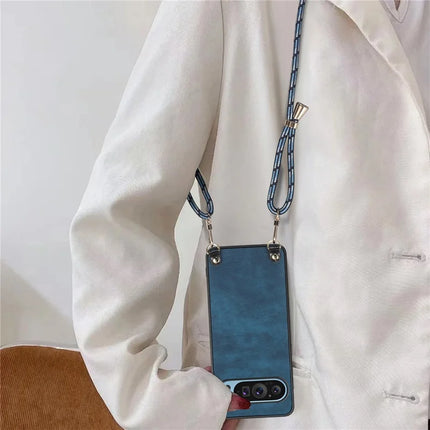 For Google Pixel 9 Retro Leather Phone Back Cover with Adjustable Strap