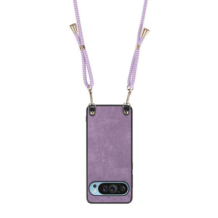 For Google Pixel 9 Retro Leather Phone Back Cover with Adjustable Strap