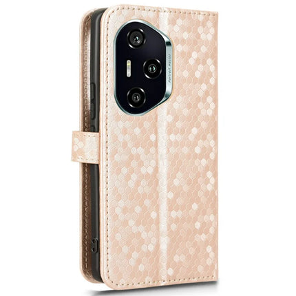 For Honor 300 Pro Wallet Case Dot Pattern Imprint PU Leather Phone Cover