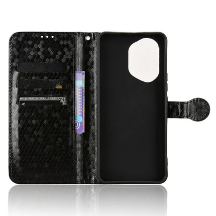 For Honor 300 Wallet Case Dot Pattern Imprint PU Leather Phone Cover