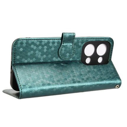 For Oppo Reno13 5G (Global) Wallet Case Dot Pattern Imprint PU Leather Phone Cover