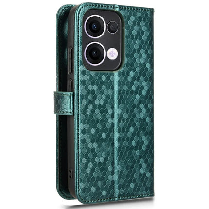 For Oppo Reno13 5G (Global) Wallet Case Dot Pattern Imprint PU Leather Phone Cover