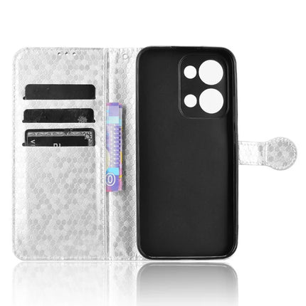 For Oppo Reno13 5G (Global) Wallet Case Dot Pattern Imprint PU Leather Phone Cover