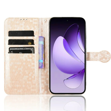 For Oppo Reno13 5G (Global) Wallet Case Dot Pattern Imprint PU Leather Phone Cover