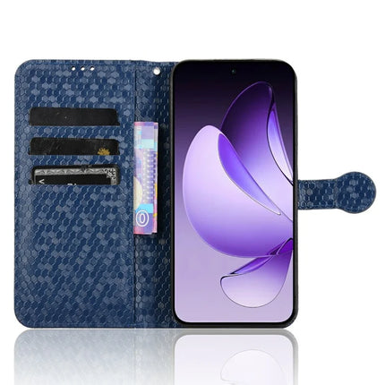 For Oppo Reno13 5G (Global) Wallet Case Dot Pattern Imprint PU Leather Phone Cover