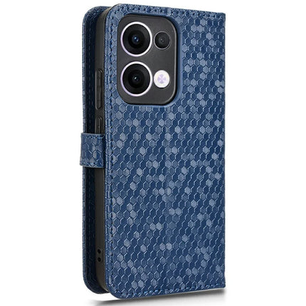 For Oppo Reno13 5G (Global) Wallet Case Dot Pattern Imprint PU Leather Phone Cover