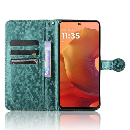 For Motorola Moto G15 4G / G15 Power 4G Wallet Case Dot Pattern Imprint PU Leather Phone Cover