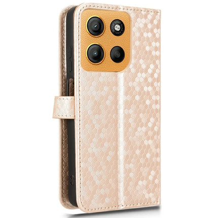 For Motorola Moto G15 4G / G15 Power 4G Wallet Case Dot Pattern Imprint PU Leather Phone Cover