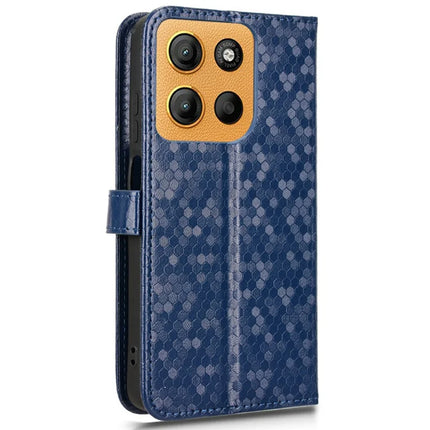 For Motorola Moto G15 4G / G15 Power 4G Wallet Case Dot Pattern Imprint PU Leather Phone Cover