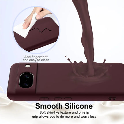 For Google Pixel 8a Case Compatible with MagSafe Liquid Silicone Phone Cover with Lanyard