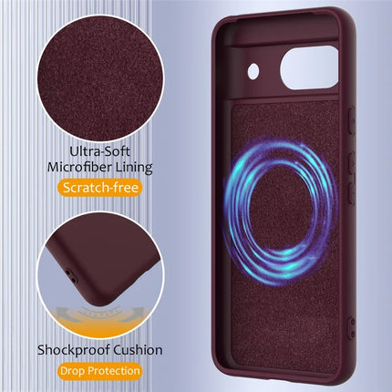 For Google Pixel 8a Case Compatible with MagSafe Liquid Silicone Phone Cover with Lanyard