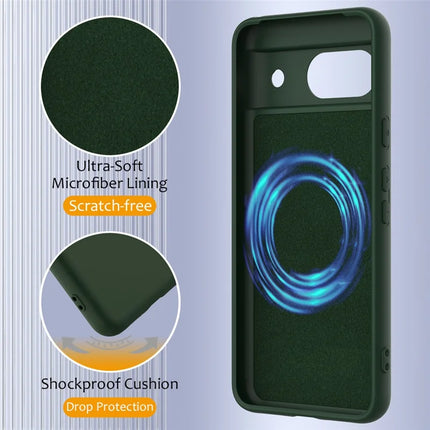 For Google Pixel 8a Case Compatible with MagSafe Liquid Silicone Phone Cover with Lanyard