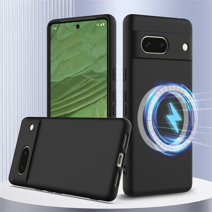 For Google Pixel 7a Case Compatible with MagSafe Liquid Silicone Phone Cover with Lanyard