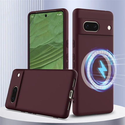 For Google Pixel 7a Case Compatible with MagSafe Liquid Silicone Phone Cover with Lanyard