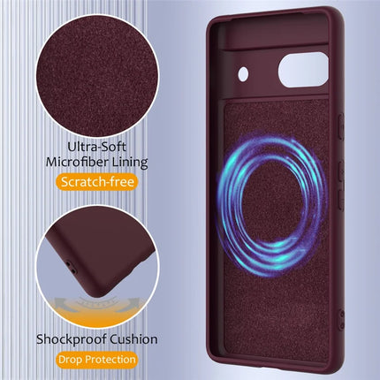 For Google Pixel 7a Case Compatible with MagSafe Liquid Silicone Phone Cover with Lanyard