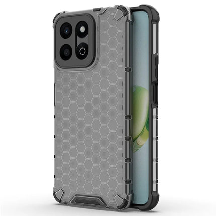 For Honor Play 60 Plus 5G Case PC + TPU Phone Cover Honeycomb Shape - Black