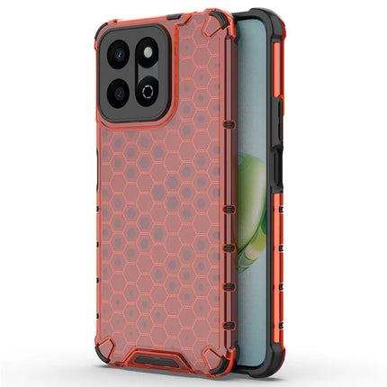 For Honor Play 60 Plus 5G Case PC + TPU Phone Cover Honeycomb Shape - Red