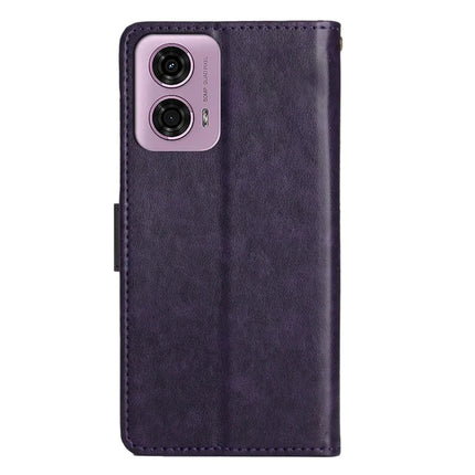For Motorola Moto G34 5G Case PU Leather Phone Wallet Cover with Strap
