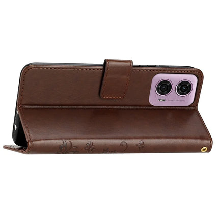 For Motorola Moto G34 5G Case PU Leather Phone Wallet Cover with Strap