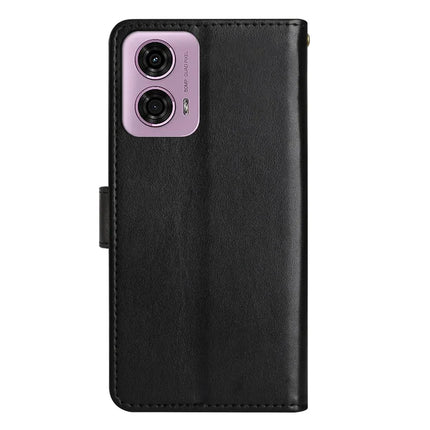 For Motorola Moto G34 5G Case PU Leather Phone Wallet Cover with Strap