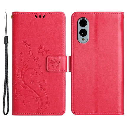 For Fujitsu Arrows We2 F-52E Case PU Leather Phone Wallet Cover with Strap - Red