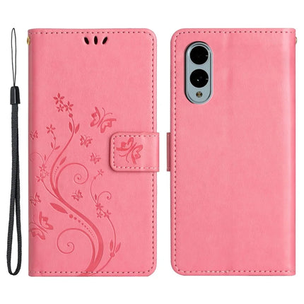 For Fujitsu Arrows We2 F-52E Case PU Leather Phone Wallet Cover with Strap - Pink