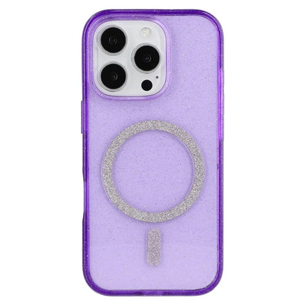 For iPhone 16 Pro Max Case Compatible with MagSafe 2.0mm PC + TPU Glitter Phone Cover