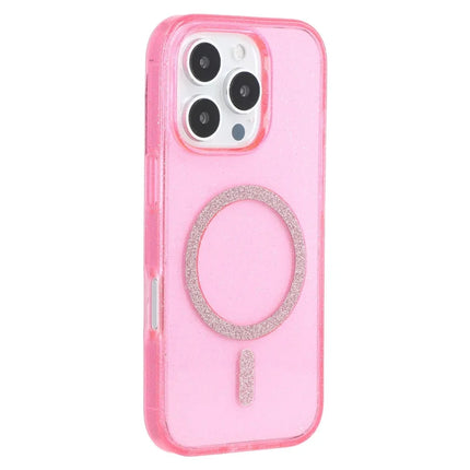 For iPhone 16 Pro Max Case Compatible with MagSafe 2.0mm PC + TPU Glitter Phone Cover - Pink