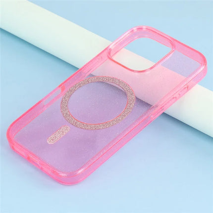 For iPhone 16 Pro Max Case Compatible with MagSafe 2.0mm PC + TPU Glitter Phone Cover