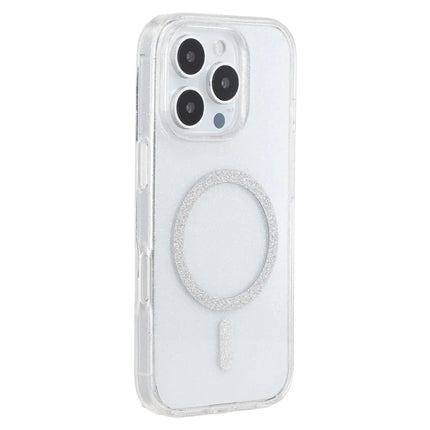 For iPhone 16 Pro Max Case Compatible with MagSafe 2.0mm PC + TPU Glitter Phone Cover - Transparent