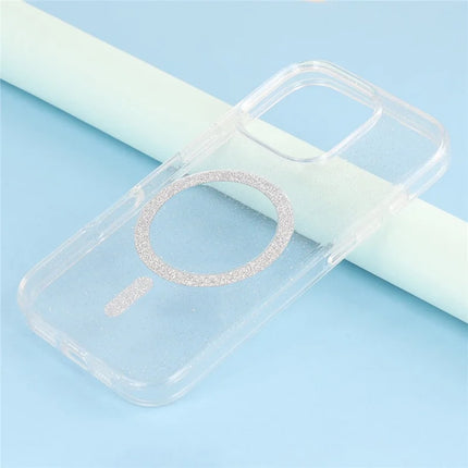 For iPhone 16 Pro Max Case Compatible with MagSafe 2.0mm PC + TPU Glitter Phone Cover