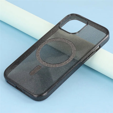 For iPhone 14 Case Compatible with MagSafe 2.0mm PC + TPU Glitter Phone Cover