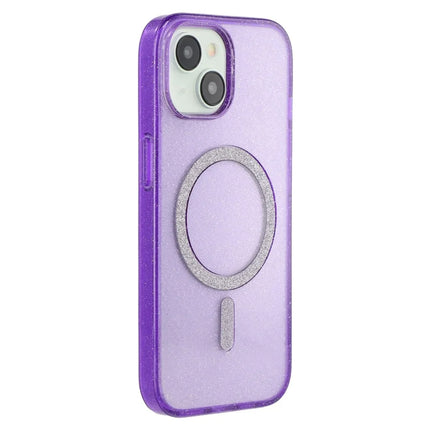 For iPhone 13 Case Compatible with MagSafe 2.0mm PC + TPU Glitter Phone Cover - Purple