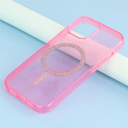 For iPhone 13 Case Compatible with MagSafe 2.0mm PC + TPU Glitter Phone Cover