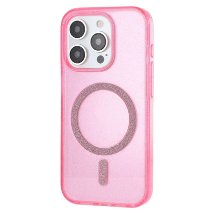 For iPhone 15 Pro Max Case Compatible with MagSafe 2.0mm PC + TPU Glitter Phone Cover