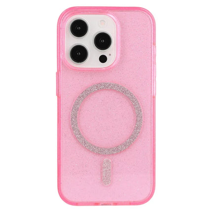 For iPhone 15 Pro Max Case Compatible with MagSafe 2.0mm PC + TPU Glitter Phone Cover