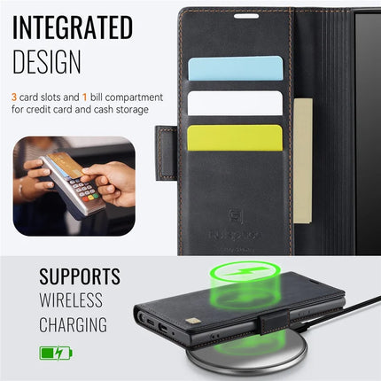 For Samsung Galaxy Note20 5G Case AUTSPACE A11 RFID Blocking Retro Leather Cell Phone Wallet Cover