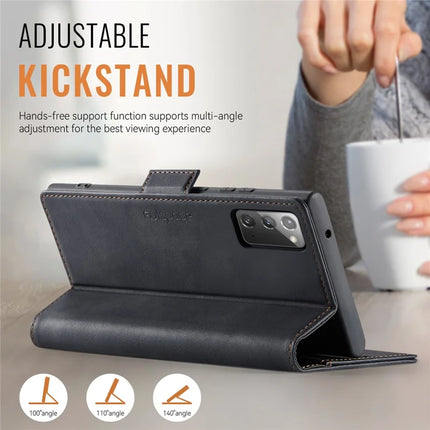 For Samsung Galaxy Note20 5G Case AUTSPACE A11 RFID Blocking Retro Leather Cell Phone Wallet Cover