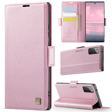 For Samsung Galaxy Note20 5G Case AUTSPACE A11 RFID Blocking Retro Leather Cell Phone Wallet Cover