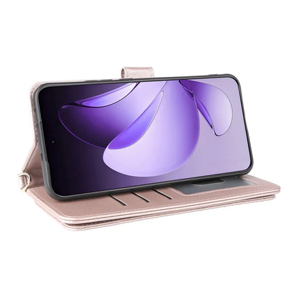 For Oppo Reno13 Pro 5G Wallet Case with Shoulder Strap Leather Phone Cover