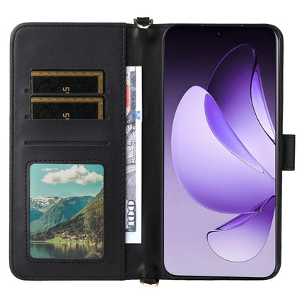 For Oppo Reno13 Pro 5G Wallet Case with Shoulder Strap Leather Phone Cover