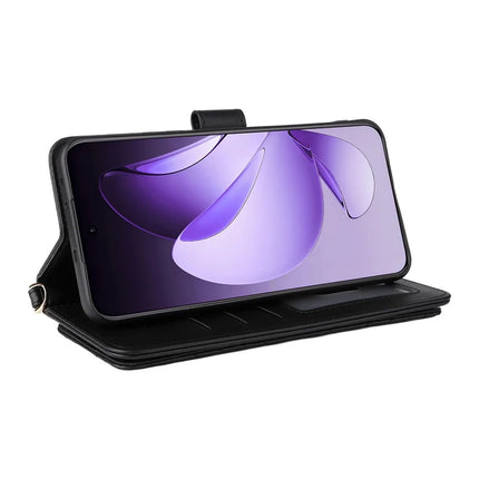 For Oppo Reno13 Pro 5G Wallet Case with Shoulder Strap Leather Phone Cover