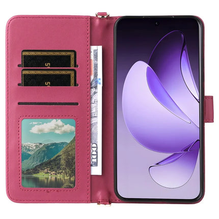 For Oppo Reno13 Pro 5G Wallet Case with Shoulder Strap Leather Phone Cover