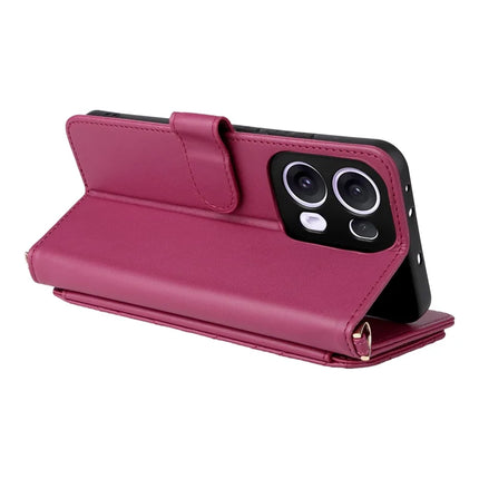 For Oppo Reno13 Pro 5G Wallet Case with Shoulder Strap Leather Phone Cover