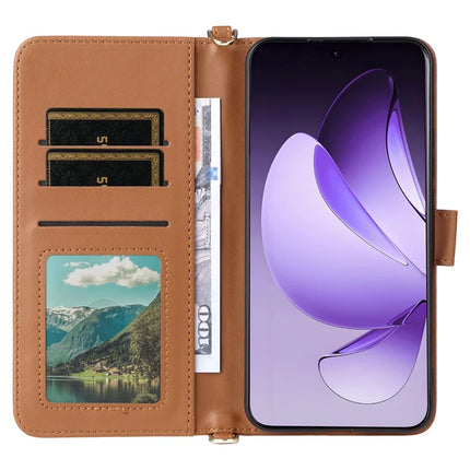 For Oppo Reno13 Pro 5G Wallet Case with Shoulder Strap Leather Phone Cover