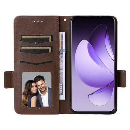 For Oppo Reno13 Pro 5G Case Litchi Texture PU Leather Wallet Flip Phone Cover